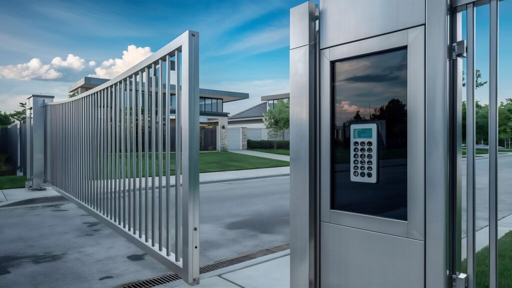 commercial automatic gate installation made by Star Gate and Fence company in Dallas